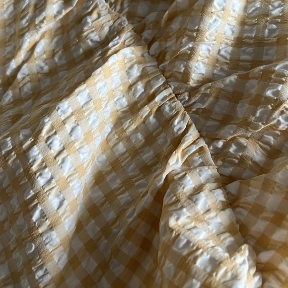 Maeve Anthropologie Rushed Gingham Dress Size 12 NWT Yellow - Picture 6 of 16
